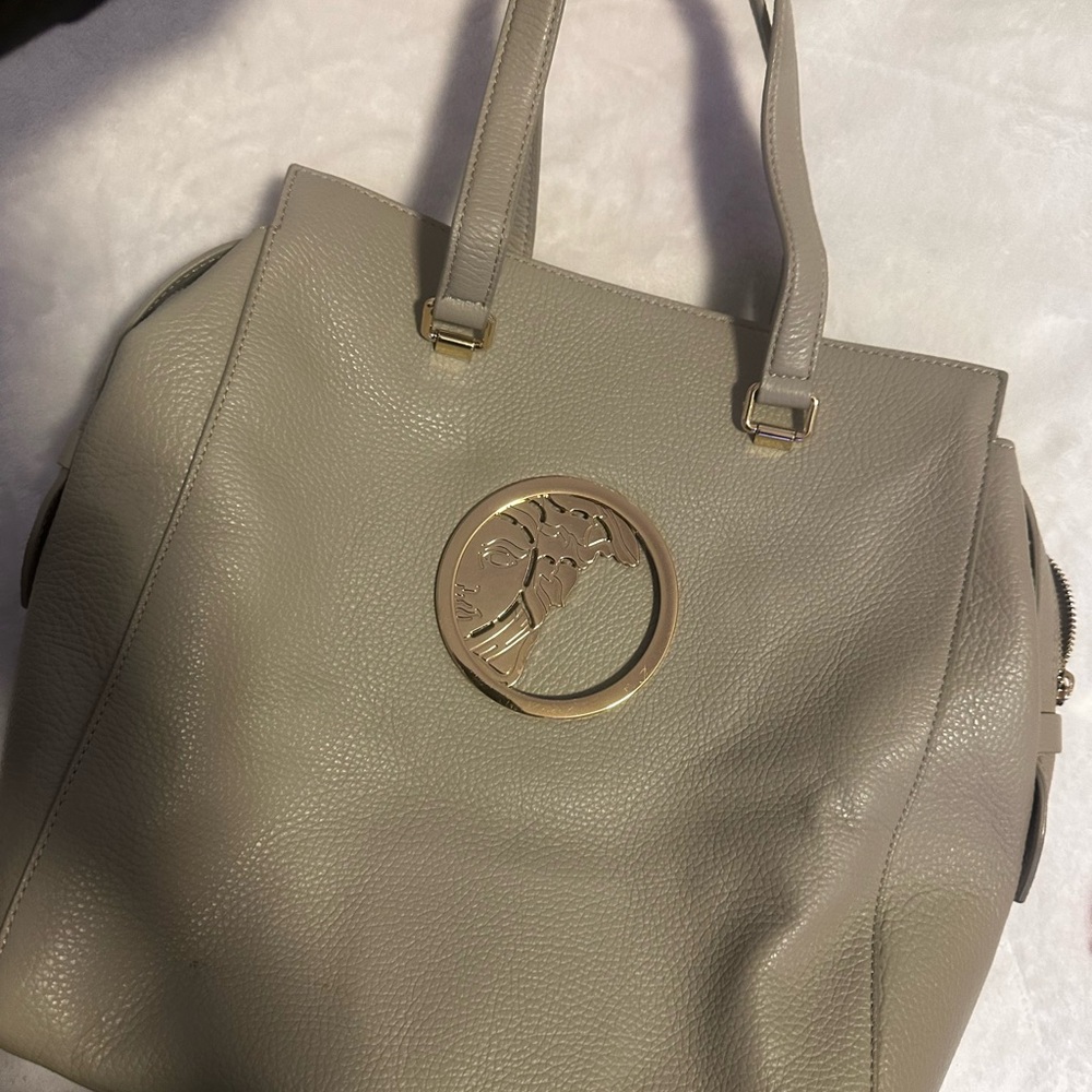Versace Gold and Gray Tote Bag
